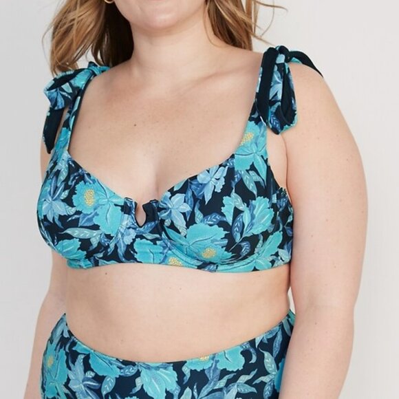 NEW Plus Size 4X Old Navy Womens Swimsuit Bikini Set Floral High Waist Bottoms - Picture 2 of 9